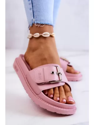 Papuci de moda dama BIG STAR JJ274A308 ROZ Pantofi Big Star
