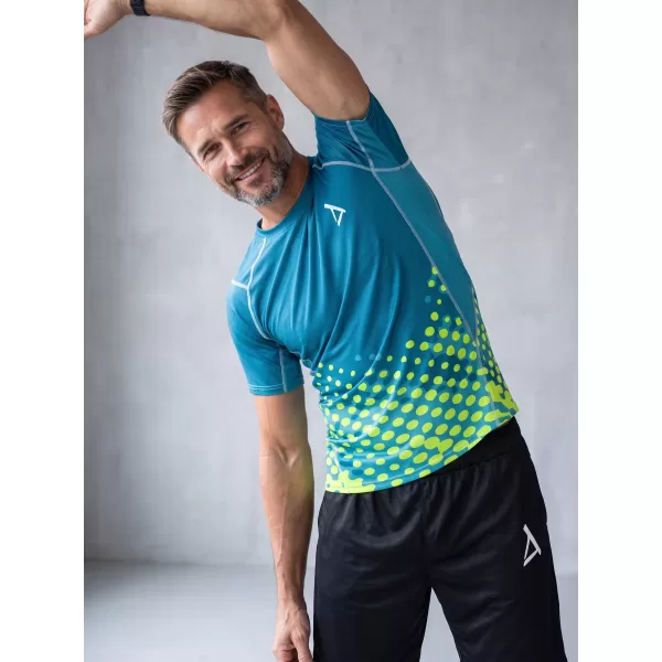  Compresia funcțională a bărbaților T -thirt premium ALTISPORT VOJ/ALM109TR04 EMERALD-FLUO 