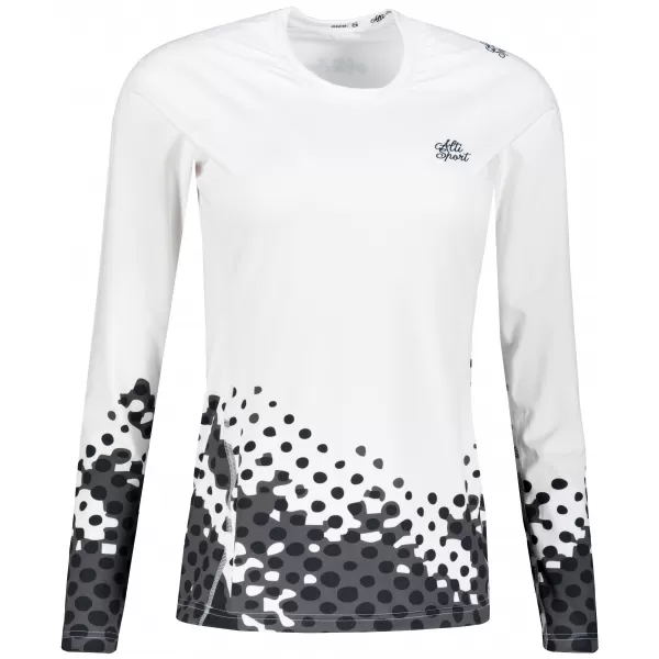  Tricou funcțional pentru femei cu mâneci lungi premium ALTISPORT VOJ/ALW109TR03 ALB -ȘI -BLACK 