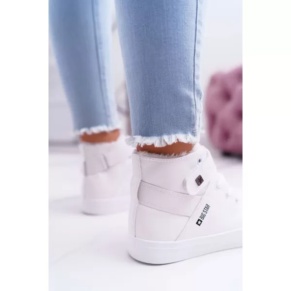  Botine de dama din piele BIG STAR V274541FW WHITE Pantofi Big Star 