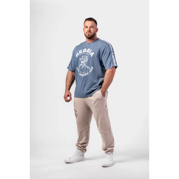  Tricou supradimensionat spalat GOLDEN AGE 790 BLUE Nebbia 