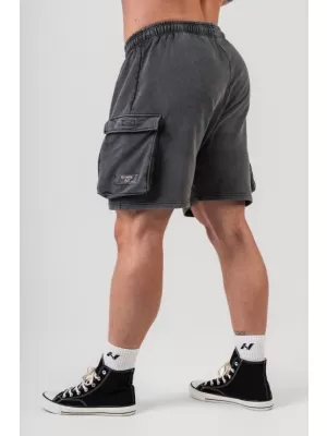 Pantaloni scurți cargo largi spălați LEGACY 787 BLACK Nebbia