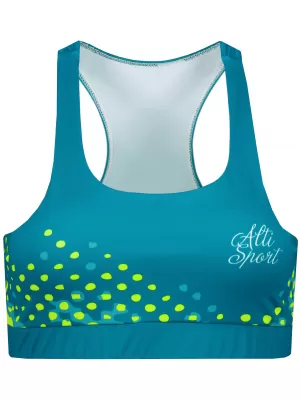 Premium de sutien sport funcțional pentru femei ALTISPORT VOJ/ALW109POD01 EMERALD/FLUO YELLOW