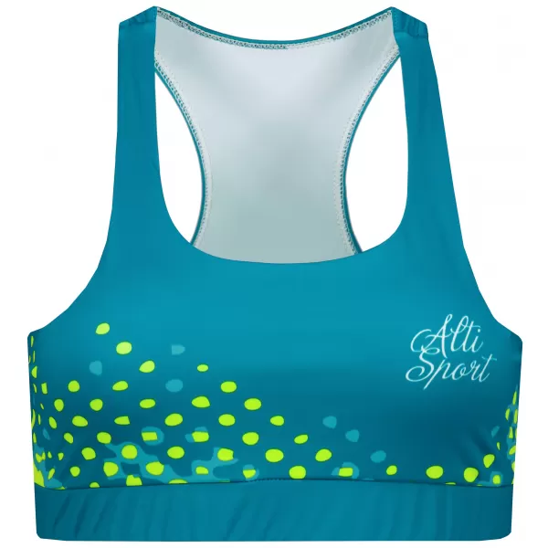  Premium de sutien sport funcțional pentru femei ALTISPORT VOJ/ALW109POD01 EMERALD/FLUO YELLOW 