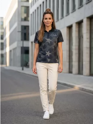 Tricou funcțional pentru femei cu guler premium ALTISPORT VOJ/ALW111TR05 STELE