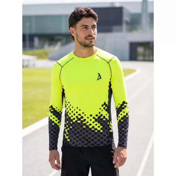  Tricou de compresie funcțională pentru bărbați cu premium cu mânecă lungă ALTISPORT VOJ/ALM109TR03 GALBEN FLUO 