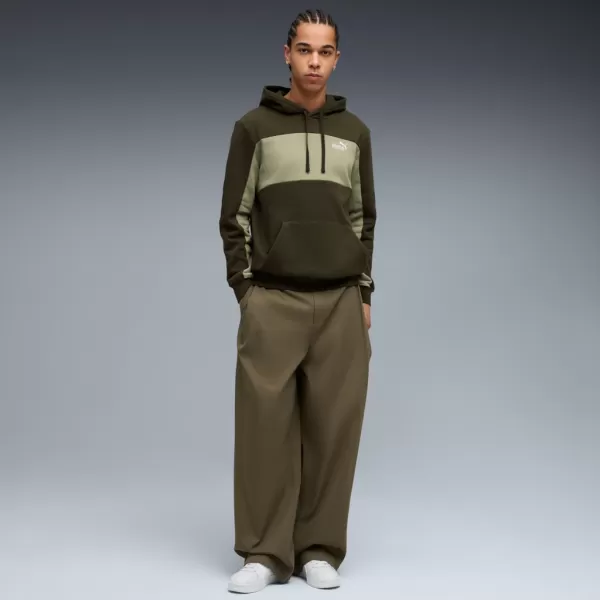  Hanorac pentru bărbați PUMA ESS BLOCK HOODIE FL 684686-82 VERDE 