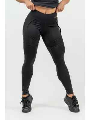 Jambiere sport de damă cu plasă INTENSE 838 Gold BLACK/GOLD Nebbia