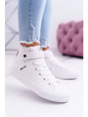 Botine de dama din piele BIG STAR V274541FW WHITE Pantofi Big Star