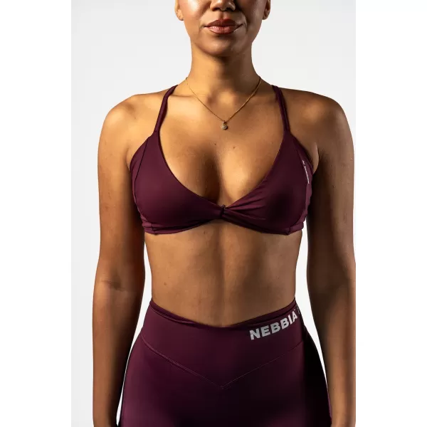  Sutien sport cu suport mediu TWIST-KNOT 423 DARK RED Nebbia 