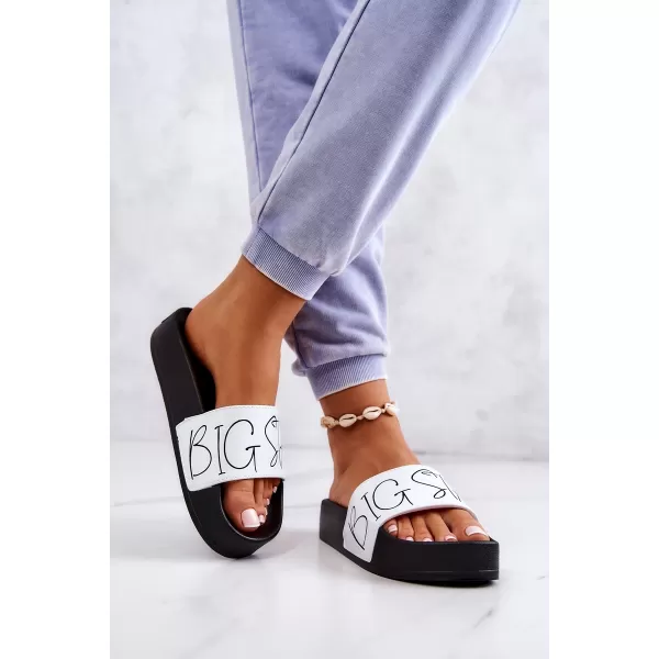  Papuci de modă pentru femei BIG STAR JJ274A275 WHITE Pantofi Big Star 