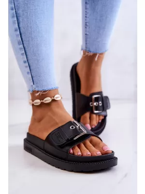 Papuci de modă pentru femei BIG STAR JJ274A307 BLACK Pantofi Big Star