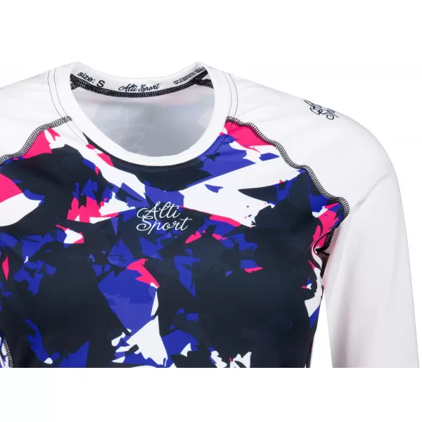  Tricou funcțional pentru femei cu mâneci lungi premium ALTISPORT VOJ/ALW110TR03 VIOLET -WHITE 