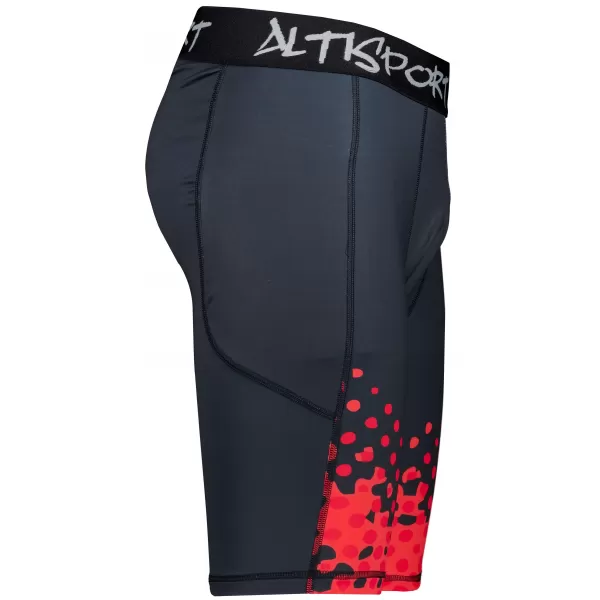  Jambiere sport pentru bărbați pe genunchii premium ALTISPORT VOJ/ALM109LEG02 ROȘU/NEGRU 