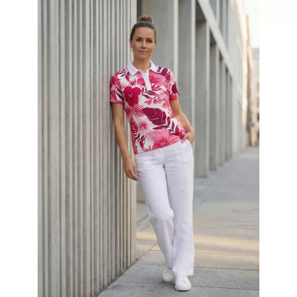  Tricou funcțional pentru femei cu guler premium ALTISPORT VOJ/ALW111TR05 FLORI ROZ 