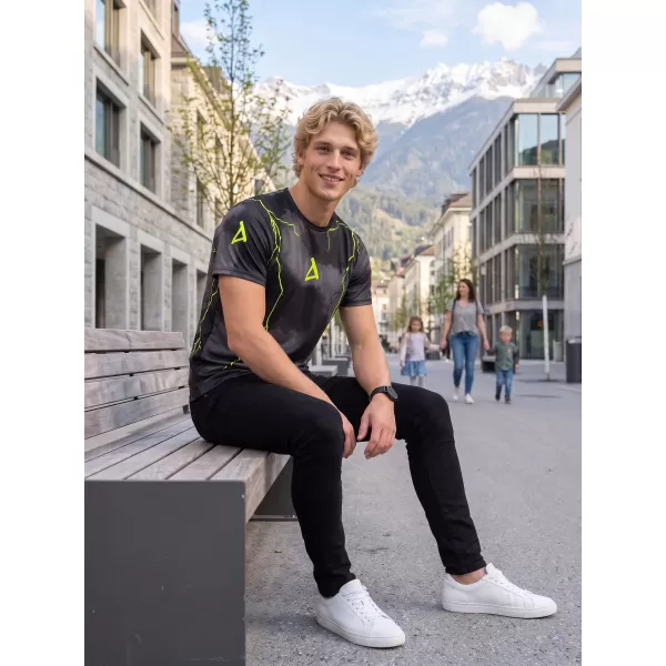  Premium funcțional pentru bărbați ALTISPORT VOJ/ALM113TR01 GALBEN-FLUX NEGRU 