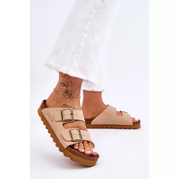  Papuci dama BIG STAR LL274745 BEJ Pantofi Big Star 
