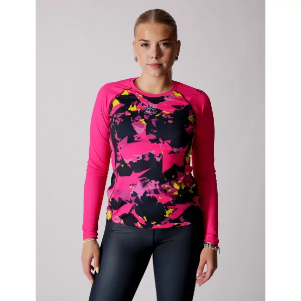  Tricou funcțional pentru femei cu mâneci lungi premium ALTISPORT VOJ/ALW110TR03 ROZ -BLACK 