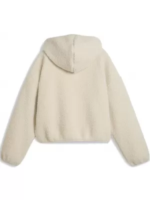 Panoul pentru doamne PUMA WARDROBE ESS OVERSIZED POLAR FLEECE HOODIE 632048-87 ALB