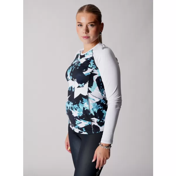  Tricou funcțional pentru femei cu mâneci lungi premium ALTISPORT VOJ/ALW110TR03 ALBASTRU -ALB 