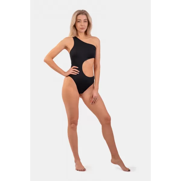  Monokini asimetric pe un umăr 459 BLACK Nebbia 