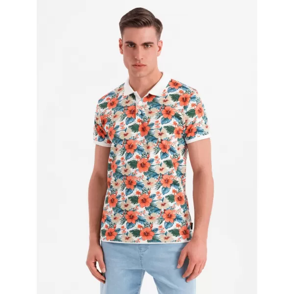  Tricou pentru bărbați OMBRE OM-POSS-0149 ALB 