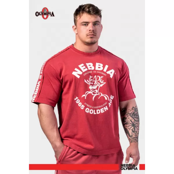  Tricou supradimensionat spalat GOLDEN AGE 790 RED Nebbia 