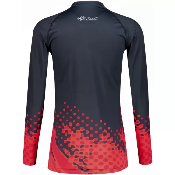  Tricou funcțional pentru femei cu mâneci lungi premium ALTISPORT VOJ/ALW109TR03 ROȘU-NEGRU 