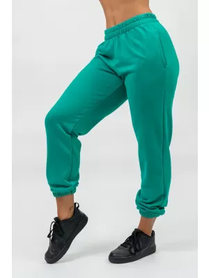Pantaloni de trening sport largi GYM TIME 281 VERDE Nebbia
