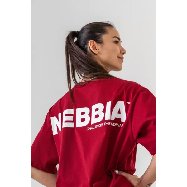 Tricou supradimensionat GYM ESSENTIALS 381 DARK RED Nebbia 