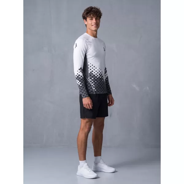  Tricou de compresie funcțională pentru bărbați cu premium cu mânecă lungă ALTISPORT VOJ/ALM109TR03 ALB 