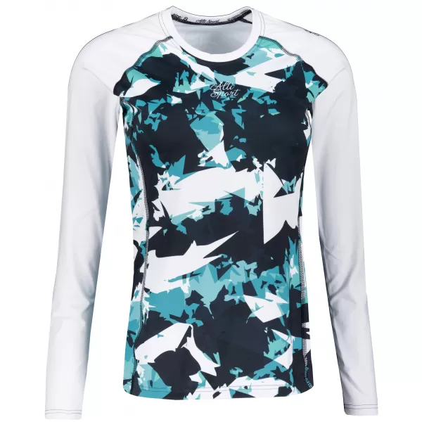  Tricou funcțional pentru femei cu mâneci lungi premium ALTISPORT VOJ/ALW110TR03 ALBASTRU -ALB 