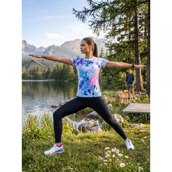 Tricou funcțional premium pentru femei ALTISPORT VOJ/ALW055TR01 VIOLET/ALBASTRU 