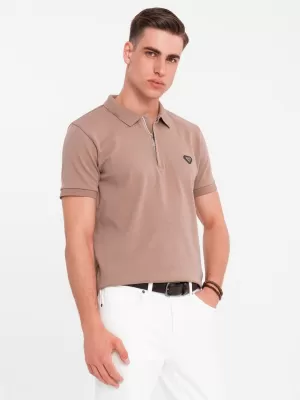 Tricou pentru bărbați OMBRE OM-POSS-0148 MARO DESCHIS