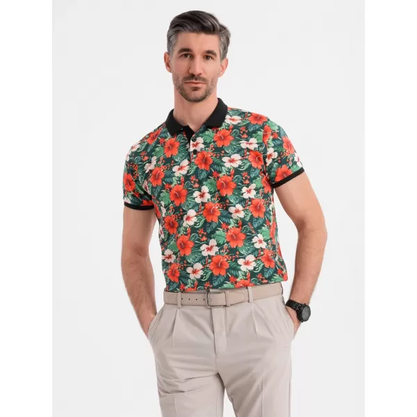  Tricou pentru bărbați OMBRE OM-POSS-0149 NEGRU 