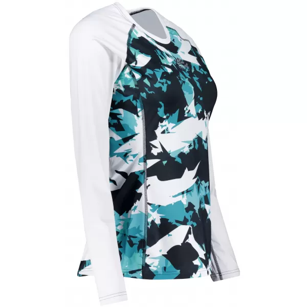  Tricou funcțional pentru femei cu mâneci lungi premium ALTISPORT VOJ/ALW110TR03 ALBASTRU -ALB 