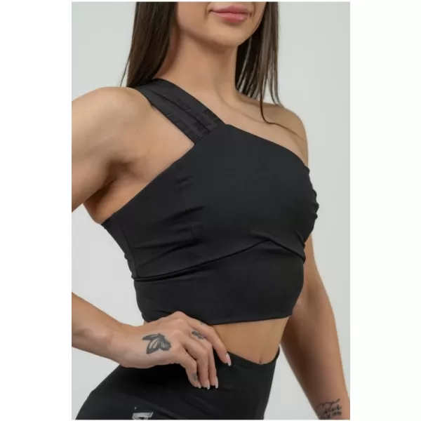  Sutien sport de damă cu susținere ridicată INTENSE Asymmetric 841 BLACK/GOLD Nebbia 