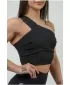 Sutien sport de damă cu susținere ridicată INTENSE Asymmetric 841 BLACK/GOLD Nebbia