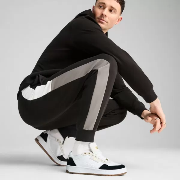  Pantaloni de trening pentru bărbați PUMA ESS BLOCK SWEATPANTS FL CL 684688-01 NEGRU 