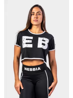 Tricou crop top GAME ON 610 BLACK Nebbia
