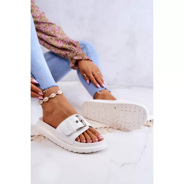  Papuci de modă pentru femei BIG STAR JJ274A309 WHITE Pantofi Big Star 