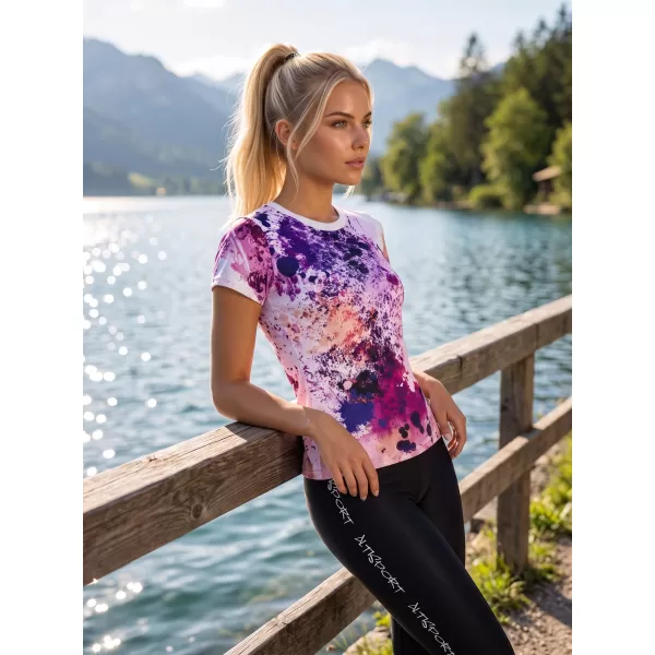  Tricou funcțional premium pentru femei ALTISPORT VOJ/ALW055TR01 VIOLET/PORTOCALIU 