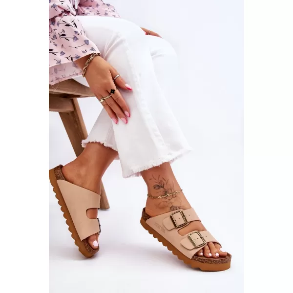  Papuci dama BIG STAR LL274745 BEJ Pantofi Big Star 