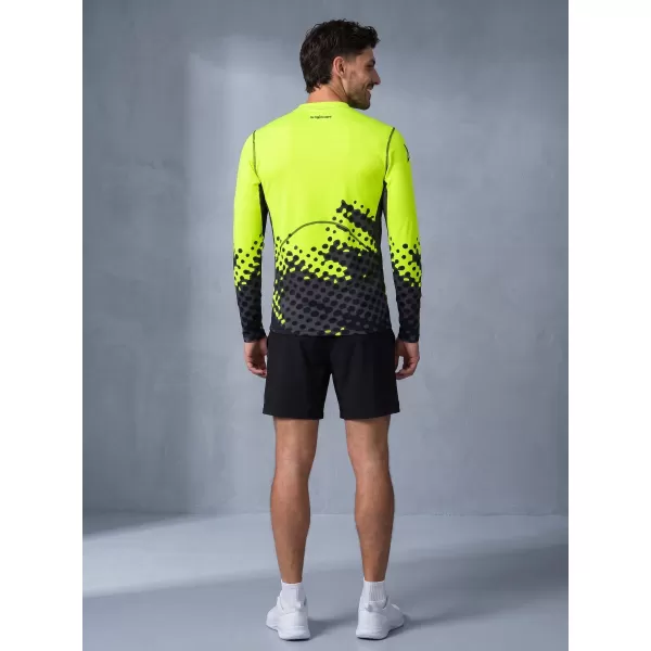  Tricou de compresie funcțională pentru bărbați cu premium cu mânecă lungă ALTISPORT VOJ/ALM109TR03 GALBEN FLUO 