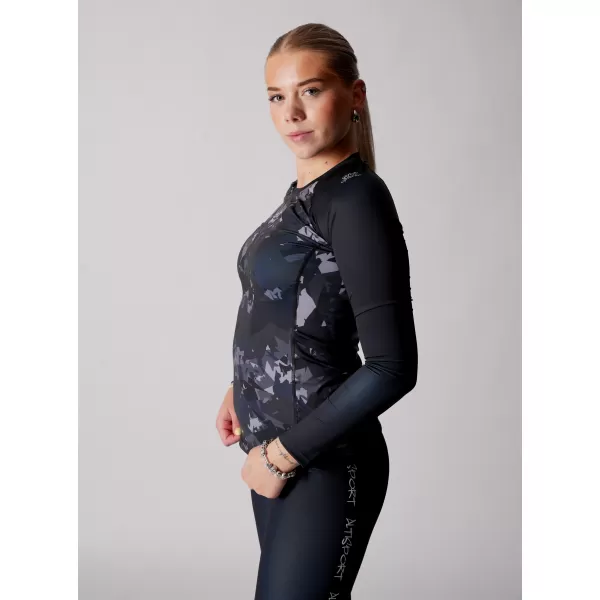  Tricou funcțional pentru femei cu mâneci lungi premium ALTISPORT VOJ/ALW110TR03 NEGRU 