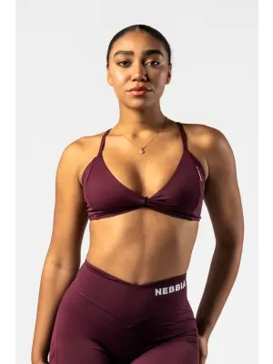 Sutien sport cu suport mediu TWIST-KNOT 423 DARK RED Nebbia