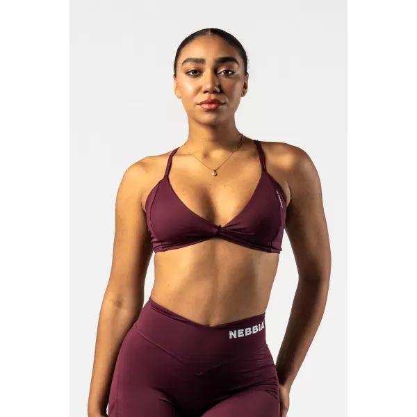  Sutien sport cu suport mediu TWIST-KNOT 423 DARK RED Nebbia 