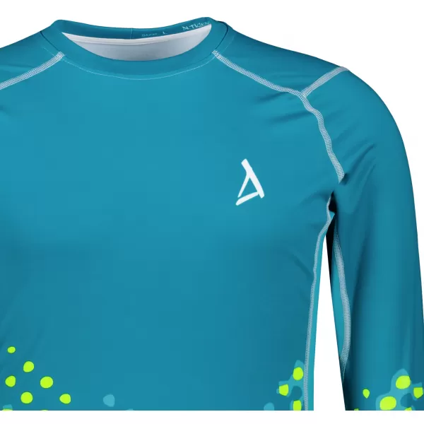  Tricou de compresie funcțională pentru bărbați cu premium cu mânecă lungă ALTISPORT VOJ/ALM109TR03 EMERALD-FLUO 