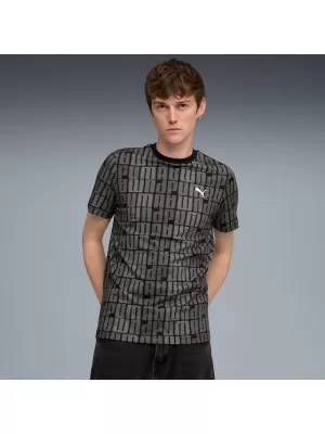 Tricou pentru bărbați PUMA ESS LOGO LAB AOP TEE 688185-01 NEGRU