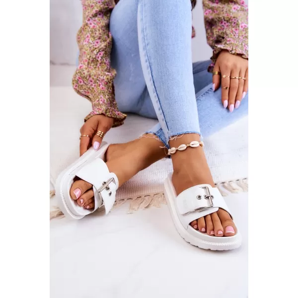  Papuci de modă pentru femei BIG STAR JJ274A309 WHITE Pantofi Big Star 